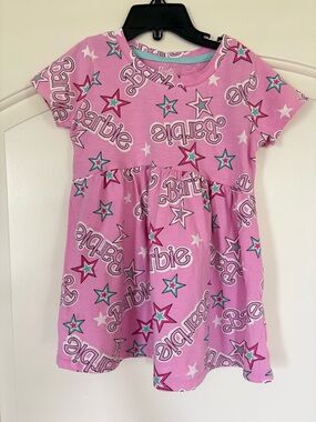 Barbie Pink Tee with Teal and White Star Accents